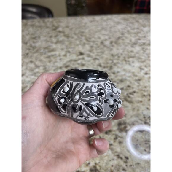 Terra Cotta Hand-Painted Mini Jack O Lantern Pumpkin Figurine - Picture 8 of 11